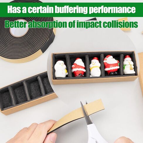 Car Speaker Sealing Tape-Weather Stripping Seal 4 Rolls, 66 Ft L x 4/5 in W x 1/8 in T, High Density Self Adhesive Foam Tape, Wide Weather Strip for Door and Window Gaps, Soundproof Noise Reduction in Kuwait