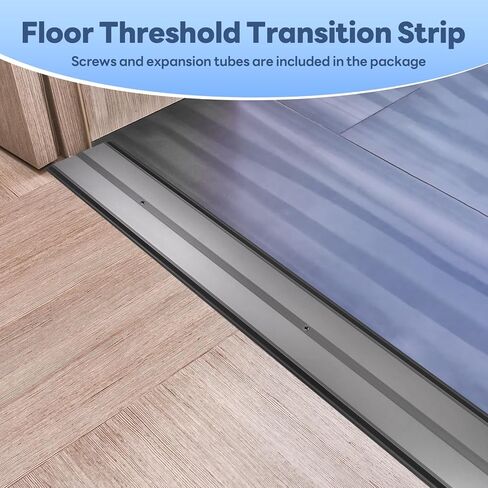 Aluminum Door Threshold, 36"L x 2.4"W Metal Floor Transition Strip for Doorways, Threshold Strip for Exterior & Interior Doors Flooring Gaps, Doorway Protector and Decor (Black) in Kuwait