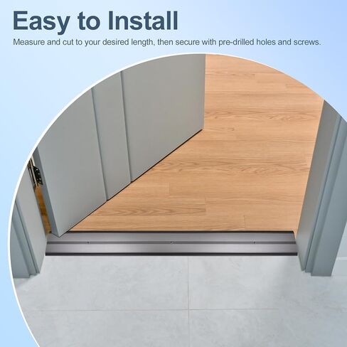 Aluminum Door Threshold, 36"L x 2.4"W Metal Floor Transition Strip for Doorways, Threshold Strip for Exterior & Interior Doors Flooring Gaps, Doorway Protector and Decor (Black) in Kuwait