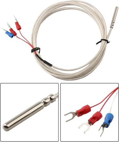 Pt100 Temperature Sensor Probe, Three-wire System, Waterproof Stainless Steel Thermistor Three Wire High Precise Accuracy Range -50℃ To 450℃, Enhanced Durability And Accuracy(4meter) in Kuwait