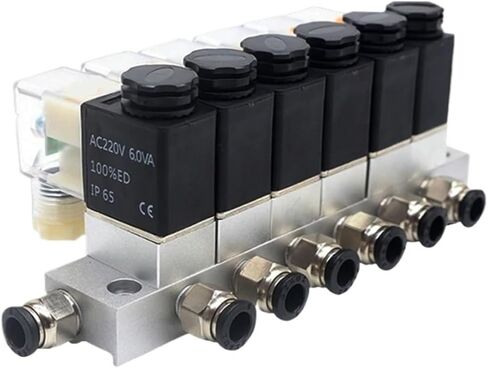 1PCS 2V025-08 6F-10F Air solenoid valve pneumatic combination single control switch multi-way solenoid valve group 12V(AC110V 4 in 4 out,7 combination) in Saudi Arabia