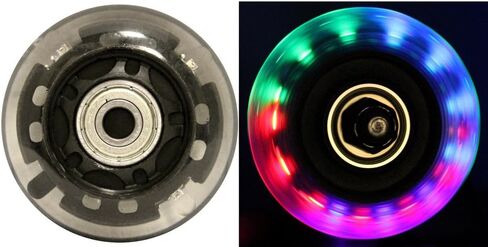 Led Inline Wheels 64mm 82a Skate Roller Blade Light Up 2-Pack with ABEC 9 Bearings in Saudi Arabia