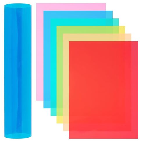 BENECREAT 24Pcs 6 Colors PVC Flexible Plastic Sheets, 11.8x8.3 Inch A4 Colored Translucent Plastic Sheets for Craft, Windows, Picture Frames, DIY Display Projects in Saudi Arabia