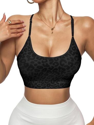 SHENHE المرأة الفهد طباعة حمالة صدر رياضية متقاطعة مبطن أنواع الصدرية قابل للتعديل رقيقة الأشرطة الصالة الرياضية تجريب القمم in Kuwait