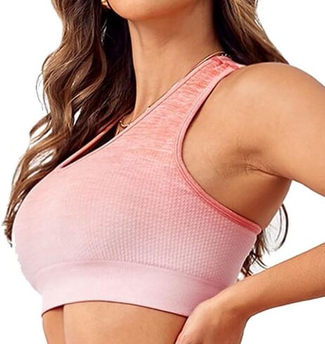 Peach Gradient Workout Yoga set-High Waist Hip Lift Running Gym Leggings-Seamless Detachable Sponge Bra in Saudi Arabia