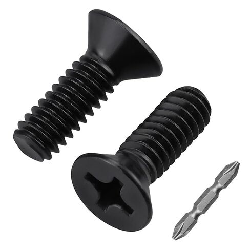 1/4-20 x 1/2" Flat Head Machine Screws, Phillips Drive Countersunk Head Screws, 304 Stainless Steel (18/8), Full Thread, Black Coated, 25 pcs (Phillips Bit Included) in Saudi Arabia