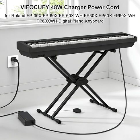 12V AC/DC Adapter Charger for Roland FP-30X FP-60X FP-60X-WH FP30X FP60X FP60X-WH FP60XWH, Charger Replacement for PSB-7U 88 Keys Digital Piano Keyboard Power Supply Cord with UL Listed in Saudi Arabia