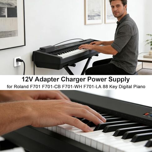 12V AC/DC Adapter Charger for Roland FP-30X FP-60X FP-60X-WH FP30X FP60X FP60X-WH FP60XWH, Charger Replacement for PSB-7U 88 Keys Digital Piano Keyboard Power Supply Cord with UL Listed in Saudi Arabia