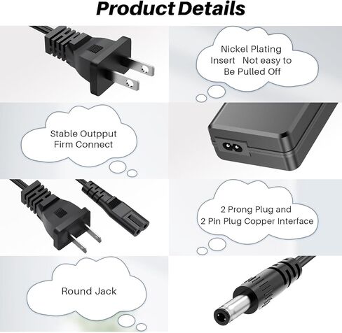 12V AC/DC Adapter Charger for Roland FP-30X FP-60X FP-60X-WH FP30X FP60X FP60X-WH FP60XWH, Charger Replacement for PSB-7U 88 Keys Digital Piano Keyboard Power Supply Cord with UL Listed in Saudi Arabia