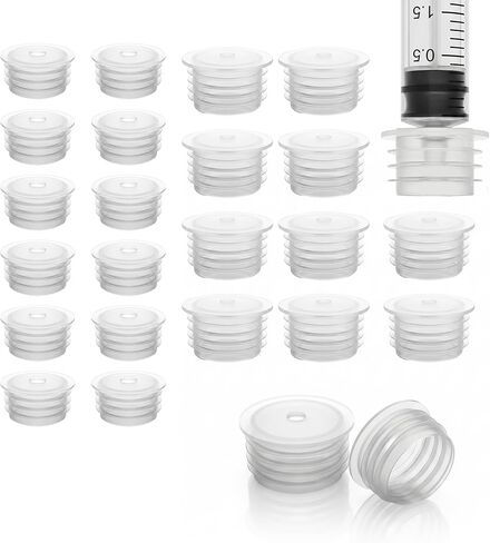 Zoeynex 25 Pack Large Press-In Bottle Adapters (Fits 28mm Neck / 0.85" Opening) - For 12oz-16oz Bottles - No-Spill Dispenser Plugs for Oral Syringes - Deep Seal for Liquid Medicine (BPA Free) in Kuwait