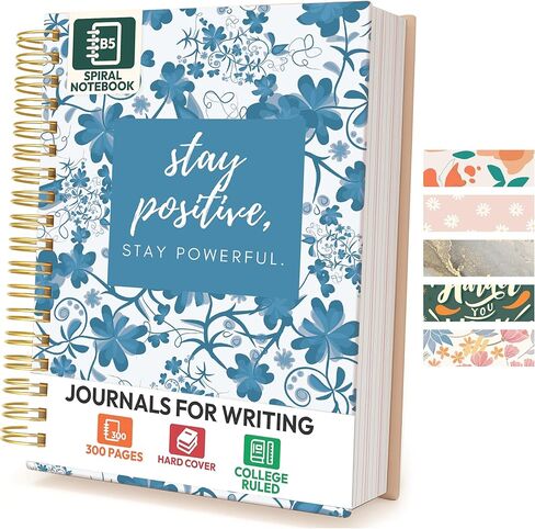 Journals for Writing, 300 Thick Pages, 10.25" X 7.25, Large Hardcover College Ruled Spiral Notebook, Perfect for Note taking, Journal for School, Work in Kuwait