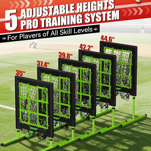 9 Hole Pitching Net with Strike Zone, Baseball Pitching Target, 5 Heights Adjustable 9 Pocket Target Softball Pitching net, Heavy-Duty Solo Baseball Throwing Target with Carry Bag for All Ages in Saudi Arabia