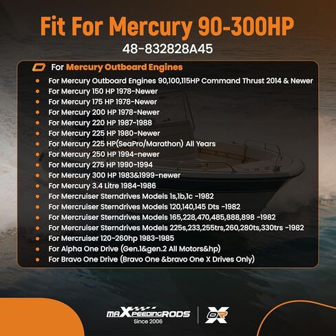 مروحة قارب من الألومنيوم maxpeedingrods 15 × 17 لمحركات Mercury الخارجية 150/175/200/220/225/250/275/300HP وAlpha Bravo One Drive، 15 أسنان 3 شفرات، RH، الأجزاء رقم # 48-832828A45 in Saudi Arabia