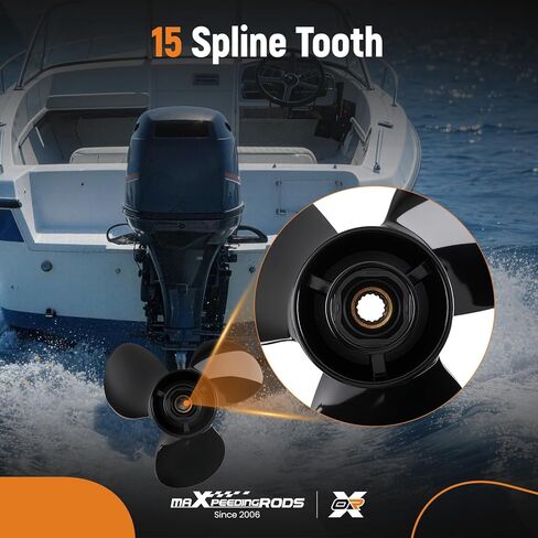 مروحة قارب من الألومنيوم maxpeedingrods 15 × 17 لمحركات Mercury الخارجية 150/175/200/220/225/250/275/300HP وAlpha Bravo One Drive، 15 أسنان 3 شفرات، RH، الأجزاء رقم # 48-832828A45 in Saudi Arabia