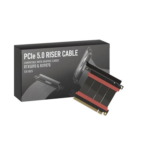 لينكوب PCIE 5.0 كابل Riser | لتركيب وحدة معالجة الرسومات العمودية | مستقيم | بطاقة الرسومات GPU جاهزة | يمكن استخدامه مع PCIe 4.0 وRX9070/ RTX5090 | 5 سم (الطول الإجمالي: 9 سم) in Kuwait