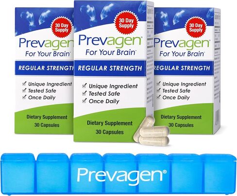 Prevagen Regular Strength - 90 Capsules (3 Month Supply) | Formulated for Your Brain | 10mg of Apoaequorin Plus Vitamin D3 with 7-Day Pill Minder in Kuwait