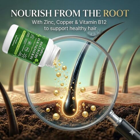 Zafira Recovery Foundation Capsules – Mental Clarity, Hair & Mood Support, Natural Herbal Formula with Saffron Extract, Ginger Extract, L-Theanine, Myo-Inositol, Non-GMO, 60 Capsules in Kuwait