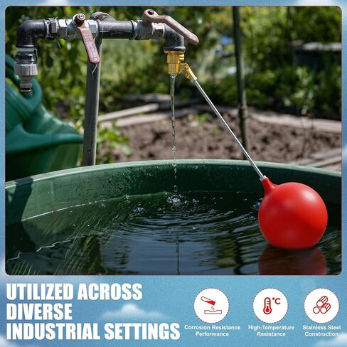 3/4 Inch Stainless Steel Float Valve for Water Tank and Trough, Heavy Duty Design with Adjustable Angle Rod, Float Ball for Stock Tank Pool Water Level Control in Saudi Arabia