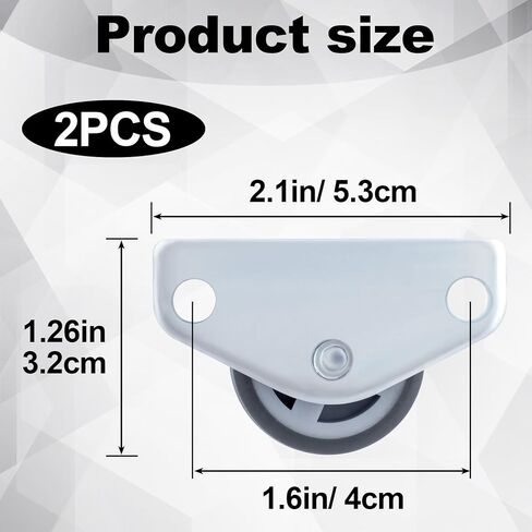 2 Pcs Small Wheels, Low Profile Casters, Side Mount Caster Wheels, Roller Wheel Casters for Drawers, Furniture, DIY Project, Trays (1.25'') in Kuwait