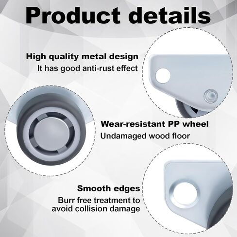 2 Pcs Small Wheels, Low Profile Casters, Side Mount Caster Wheels, Roller Wheel Casters for Drawers, Furniture, DIY Project, Trays (1.25'') in Kuwait