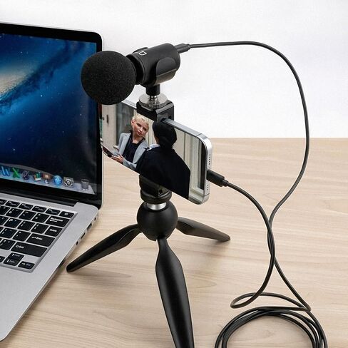 كابل ميكروفون GEEKRIA for Creators Micro USB إلى USB C بطول 6.5 قدم / 2 متر، متوافق مع Shure MV7، MV88+، MV5، MV51، MVi Mic Cord (أسود) in Kuwait