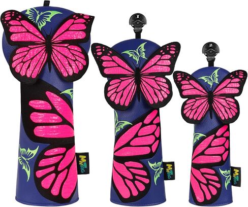 mytag Butterfly Patch Golf Club Covers, Golf Head Covers for Woods and Driver 3D Craft Blue Headcover in Saudi Arabia