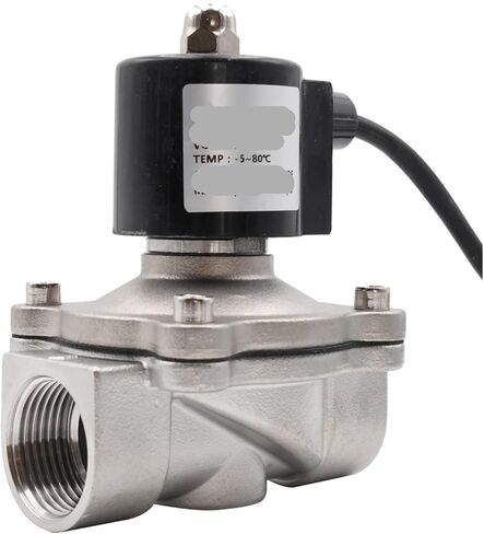 304 نافورة من الفولاذ المقاوم للصدأ تحت الماء صمام ملف لولبي مغلق عادةً، صمام مياه النافورة، G3/8 بوصة إلى G2، مقاوم للماء، IP68(1،AC 380V_VITON) in Kuwait