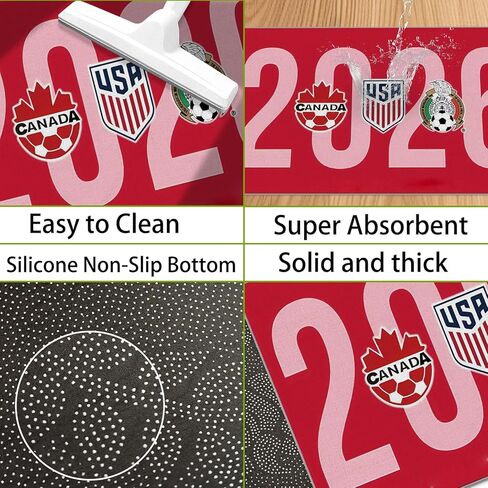 World Cup Soccer Rug 2026 Soccer Gifts World Cup Merchandise Soccer Ball Rugs Football Room Decor for Boys Front Door Rug Crystal Velvet Rug 16x24 Inch Door Mats for Entrance Kitchen Bedroom in Kuwait