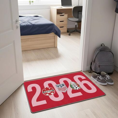 World Cup Soccer Rug 2026 Soccer Gifts World Cup Merchandise Soccer Ball Rugs Football Room Decor for Boys Front Door Rug Crystal Velvet Rug 16x24 Inch Door Mats for Entrance Kitchen Bedroom in Kuwait