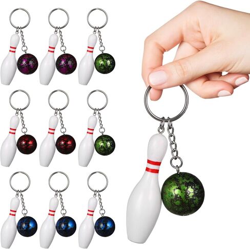 Angoily Bowling Party Favors 10pcs Mini Bowling Pin Keychain مجموعة قلادة صغيرة كرة البولينج كيرينغ للرياضة عيد ميلاد فريق ألعاب تذكارية حقيبة ديكور سلاسل مفاتيح واقعية ألوان متنوعة in Saudi Arabia