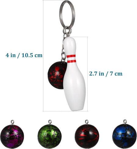 Angoily Bowling Party Favors 10pcs Mini Bowling Pin Keychain مجموعة قلادة صغيرة كرة البولينج كيرينغ للرياضة عيد ميلاد فريق ألعاب تذكارية حقيبة ديكور سلاسل مفاتيح واقعية ألوان متنوعة in Saudi Arabia