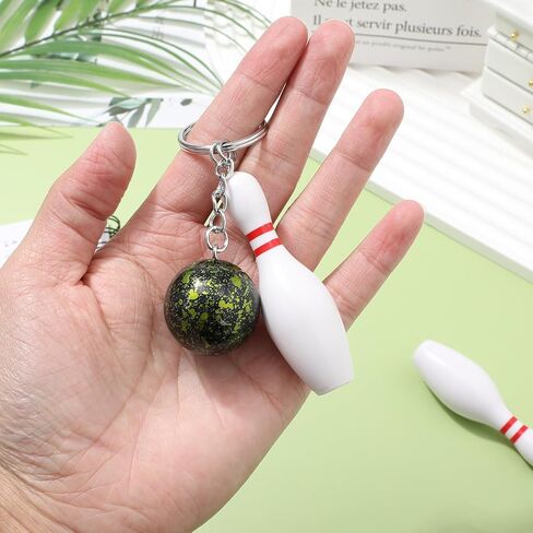 Angoily Bowling Party Favors 10pcs Mini Bowling Pin Keychain مجموعة قلادة صغيرة كرة البولينج كيرينغ للرياضة عيد ميلاد فريق ألعاب تذكارية حقيبة ديكور سلاسل مفاتيح واقعية ألوان متنوعة in Saudi Arabia