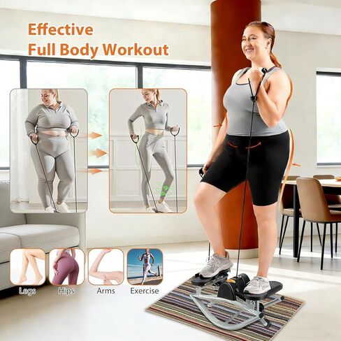 جهاز Rock Fitness Stepper للتمرين في المنزل، 2026 جهاز Rock Stepper 2.0 الجديد على شكل حرف U مع شاشة رقمية، سعة 330 رطل، آلة تمرين للساقين والأرداف، جهاز ستيبر جانبي مدمج للمنزل in Kuwait