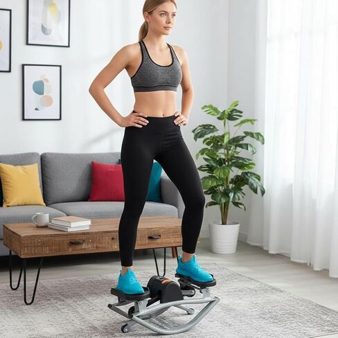 جهاز Rock Fitness Stepper للتمرين في المنزل، 2026 جهاز Rock Stepper 2.0 الجديد على شكل حرف U مع شاشة رقمية، سعة 330 رطل، آلة تمرين للساقين والأرداف، جهاز ستيبر جانبي مدمج للمنزل in Kuwait