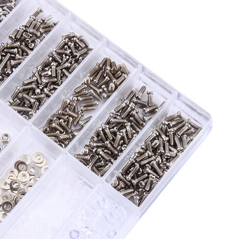 1000pcs Screws for Eyeglass Screws, Stainless Steel Sunglasses Repair Kit Micro Nuts Assortment for Spectacles Watch Sunglasses Repair in Saudi Arabia