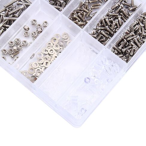 1000pcs Screws for Eyeglass Screws, Stainless Steel Sunglasses Repair Kit Micro Nuts Assortment for Spectacles Watch Sunglasses Repair in Saudi Arabia
