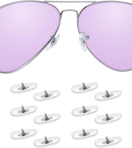 6 أزواج من وسادات أنف النظارات المصنوعة من السيليكون الناعم لنظارات Ray-Ban RB3025/RB3447/RB3183، مجموعة بديلة لواقي الأنف ومضادة للانزلاق، شفافة in Kuwait