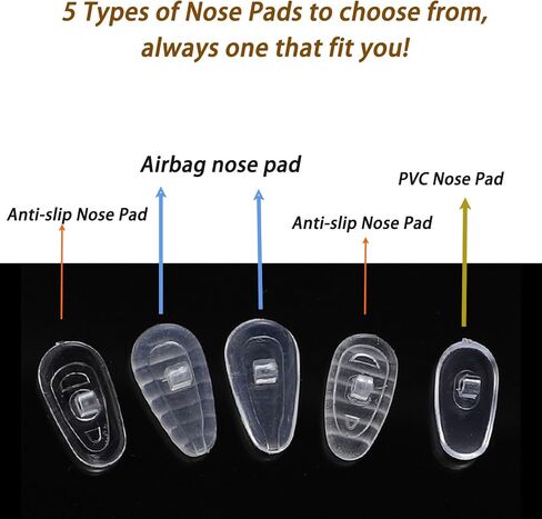 Eyeglass Repair Kit, 25 Pairs Screw-in Nose Pads, Air Chamber Anti-Slip Comfort Nose Pad Replacement Kit, 3-in-1 Screwdriver, Tweezers Ear Hook, Cloth, Screws in Saudi Arabia