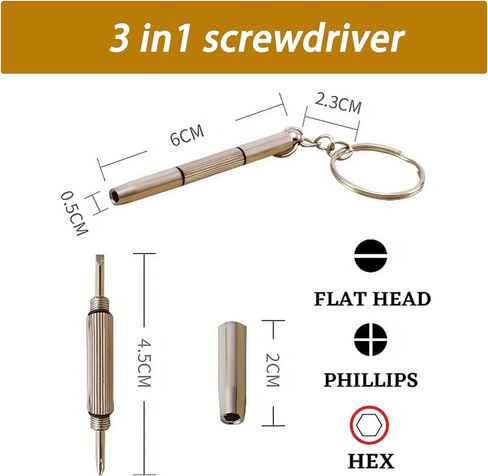 Eyeglass Repair Kit, 25 Pairs Screw-in Nose Pads, Air Chamber Anti-Slip Comfort Nose Pad Replacement Kit, 3-in-1 Screwdriver, Tweezers Ear Hook, Cloth, Screws in Saudi Arabia