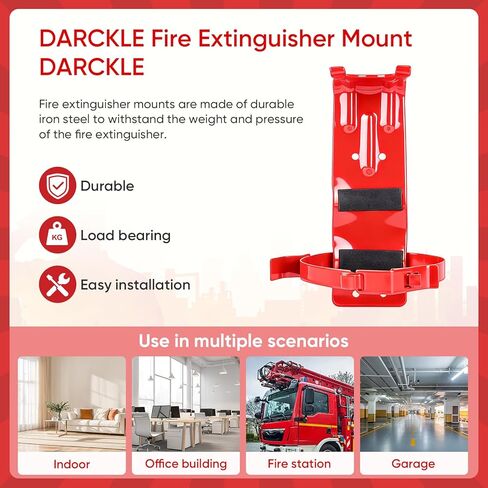 4Pack 5LB Fire Extinguisher Mount,Red Fire Extinguisher Bracket for Vehicle,Car, Boat, Truck,Home,Fire Extinguisher Holder Wall Mount in Kuwait