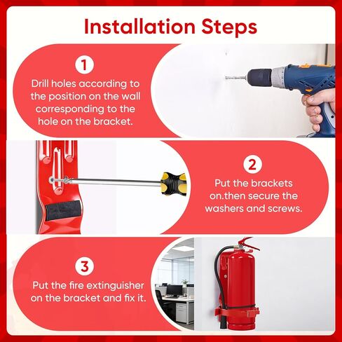 4Pack 5LB Fire Extinguisher Mount,Red Fire Extinguisher Bracket for Vehicle,Car, Boat, Truck,Home,Fire Extinguisher Holder Wall Mount in Kuwait
