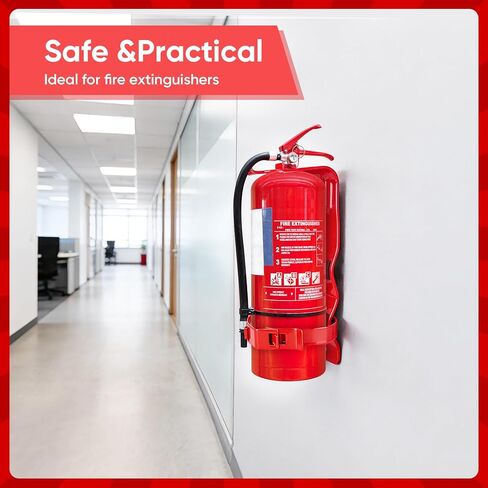 4Pack 5LB Fire Extinguisher Mount,Red Fire Extinguisher Bracket for Vehicle,Car, Boat, Truck,Home,Fire Extinguisher Holder Wall Mount in Kuwait