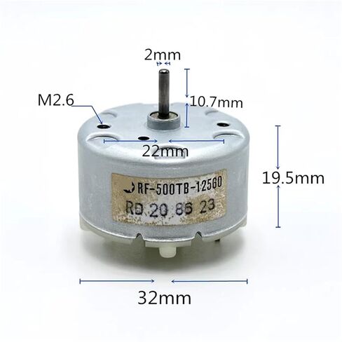RF-500TB-12560 محرك كهربائي صغير 500 32 مللي متر محرك المغزل المستدير تيار مستمر 5 فولت 6 فولت 9 فولت 12 فولت 5600 دورة في الدقيقة محرك فرشاة معدنية 1 قطعة in Kuwait