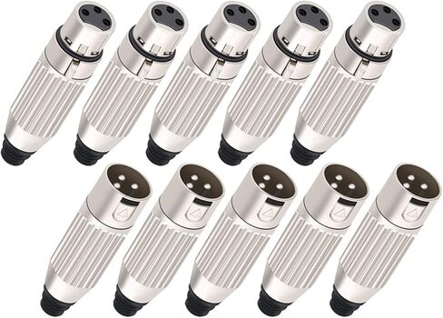Adapter X L R 3 Pin Male Female Plug X L R for Camcorder Audio Microphone Adapter Connector 20Pcs(10xMale 10xFemale) in Saudi Arabia
