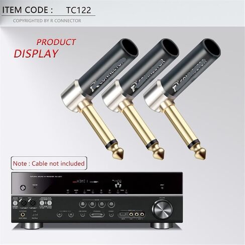 2 قطعة 6.35 مللي متر 2 القطب أحادية ذكر التوصيل الزاوية اليمنى سلك موصل جاك 6.35 مللي متر التوصيل ميكروفون موصل in Kuwait