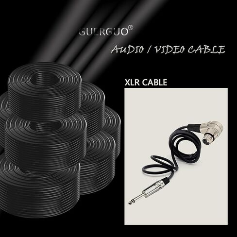 3pins XLR Connector Head 90 Degree Right Angle Female Micphone Plug Audio Cable Curved Multi-Directional Connector Cable 1Pcs(Black Red,10m) in Saudi Arabia