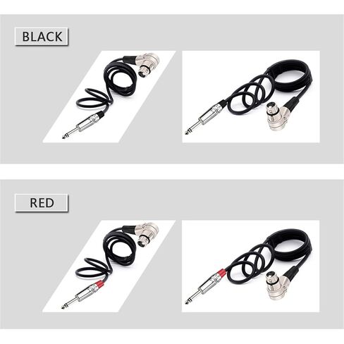 3pins XLR Connector Head 90 Degree Right Angle Female Micphone Plug Audio Cable Curved Multi-Directional Connector Cable 1Pcs(Black Red,10m) in Saudi Arabia