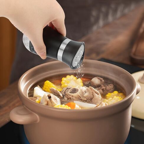 مجموعة هزازات الملح والفلفل مع حامل، شاكر الملح 4oz مع غطاء من الفولاذ المقاوم للصدأ، علب توابل الفلفل القابلة لإعادة الملء للمطبخ والطهي المنزلي والشواء والتخييم (الحجم: 4 أونصة) in Kuwait