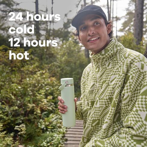 Hydro Flask Water Bottle - Insulated Stainless Steel - Wide Mouth Flex Lid, Non Spill, Leakproof and Refillable in 20 Oz Agave Green in Saudi Arabia