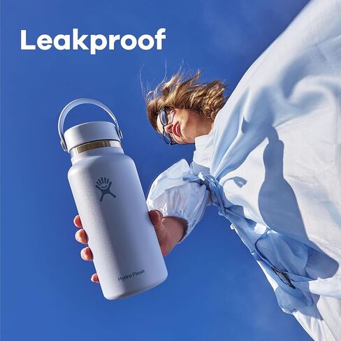 Hydro Flask Water Bottle - Insulated Stainless Steel - Wide Mouth Flex Lid, Non Spill, Leakproof and Refillable in 20 Oz Agave Green in Saudi Arabia